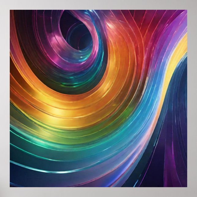 Swirling Bands of Vibrant Colours Poster (Front)