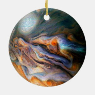 Swirling Clouds Jupiter North Temperate Belt Ceramic Ornament