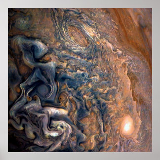 Swirling Clouds of Planet Jupiter Close Up Poster