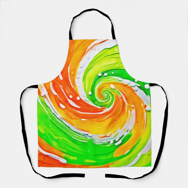 Swirling Colour Vortex Art Apron (Front)