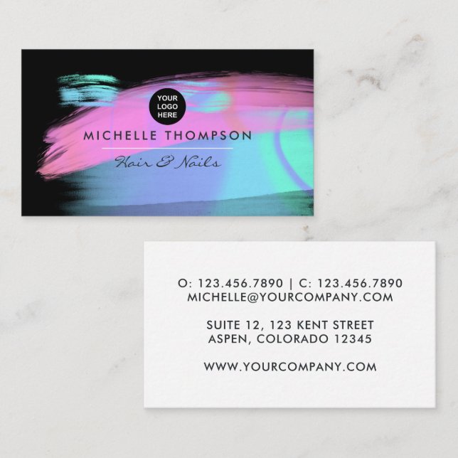 Swirling Colourful Paint Business Card (Front/Back)