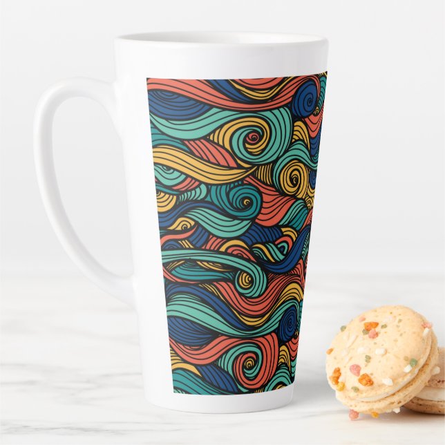 Swirling colours – dynamism for your home latte mug (In Situ)