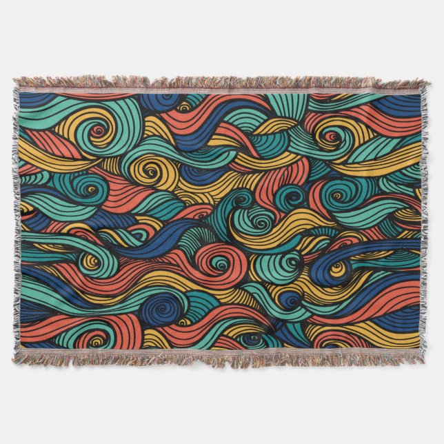 Swirling colours – dynamism for your home throw blanket (Front)