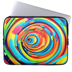Swirling Colours in Psychedelic Tunnel Laptop Sleeve
