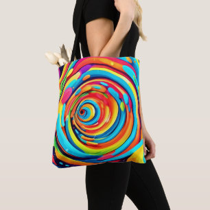 Swirling Colours in Psychedelic Tunnel Tote Bag
