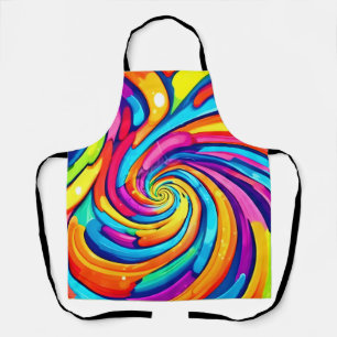 Swirling Colours, Psychedelic Spiral, Colourful Ch Apron