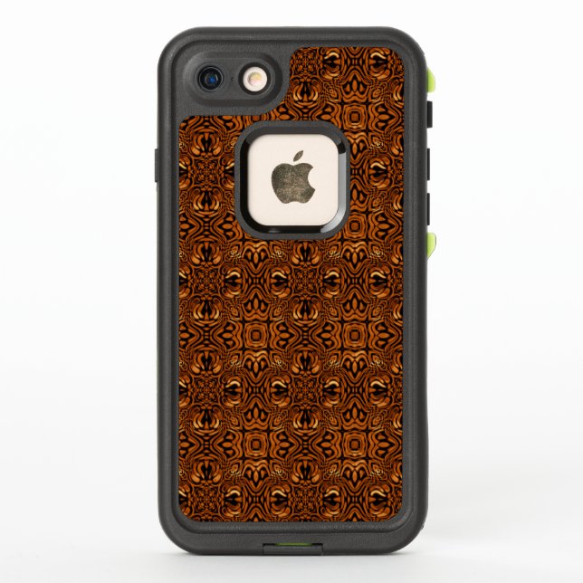 Swirling Dark Gold Tribal Pattern LifeProof iPhone Case (Back)