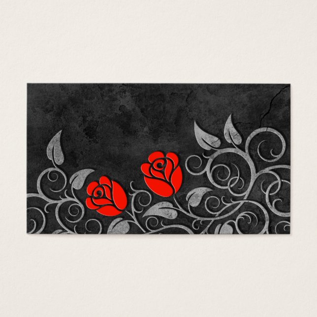 Swirling Dark Stone Red Roses (Front)
