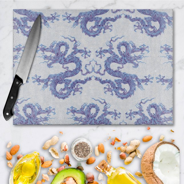 Swirling Dragon in Blue and Purple Cutting Board (Creator Uploaded)