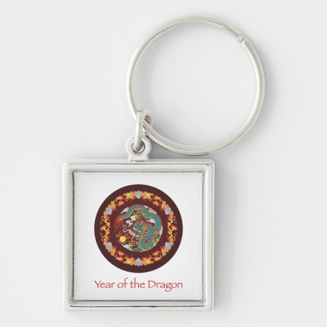 Swirling Dragon Key Ring (Front)