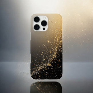 Swirling Elegance Gold iPhone 16 Pro Max Case