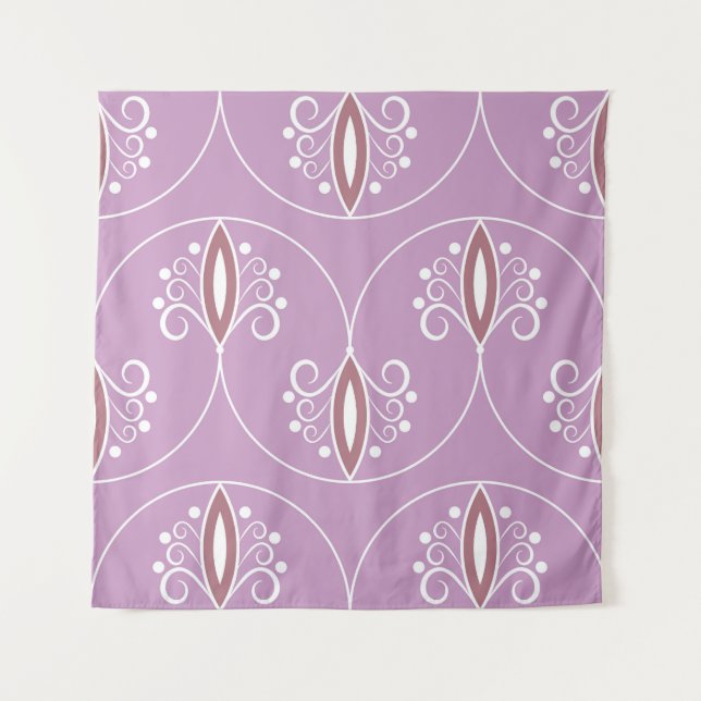 Swirling Elegance: Vintage Geometric Tapestry (Front)