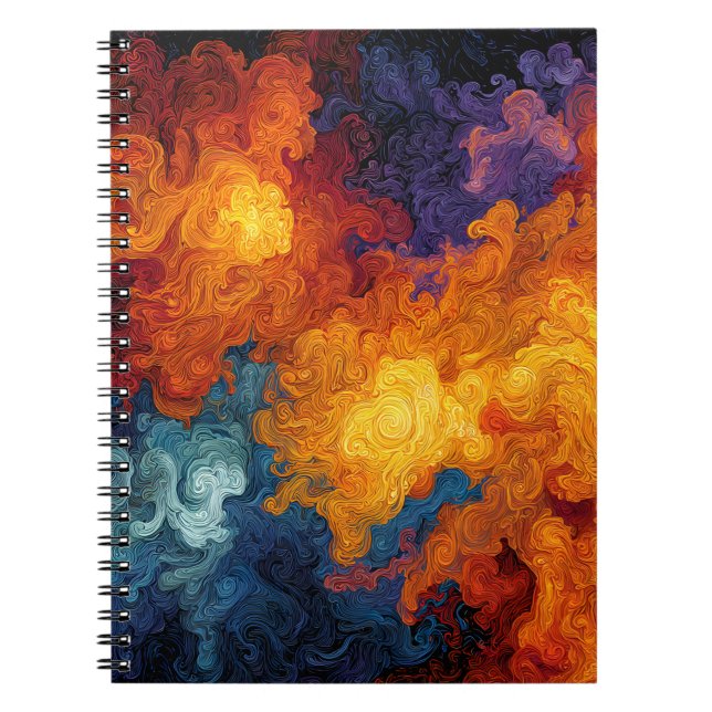 Swirling Elemental Nebula Abstract Notebook (Front)