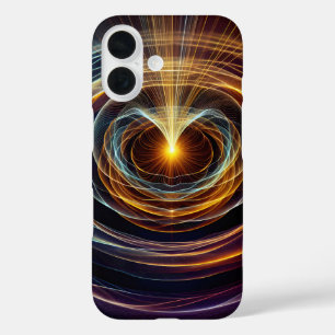 Swirling Energy Light Waves iPhone 16 Case