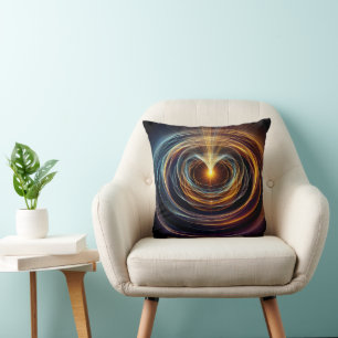 Swirling Energy Light Waves Cushion