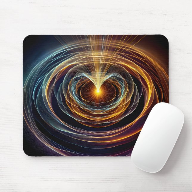 Swirling Energy Light Waves Mouse Pad (With Mouse)
