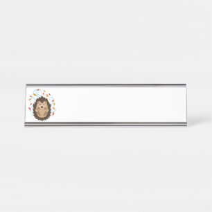 Swirling Fall Hedgehog Desk Name Plate