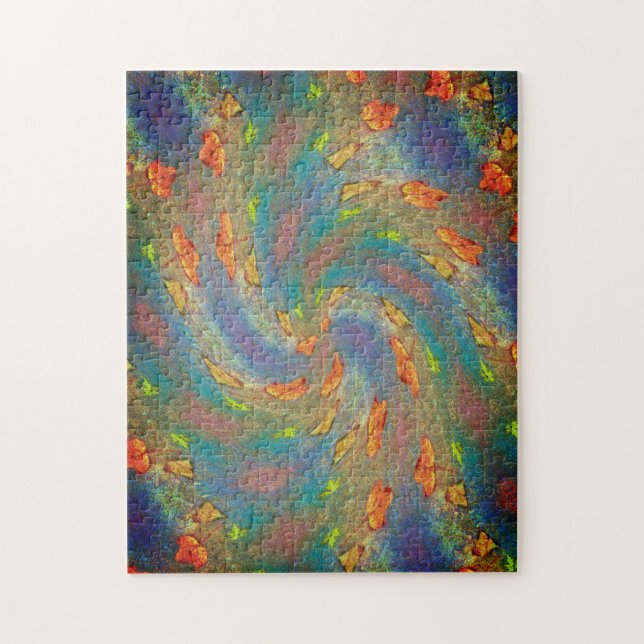 Swirling Fall Leaves Jigsaw Puzzle (Vertical)