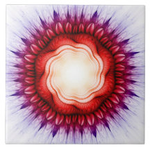 Swirling floral red ornament