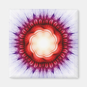Swirling floral red ornament magnet