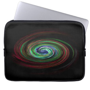 Swirling Galaxy Cool Abstract Black Laptop Sleeve