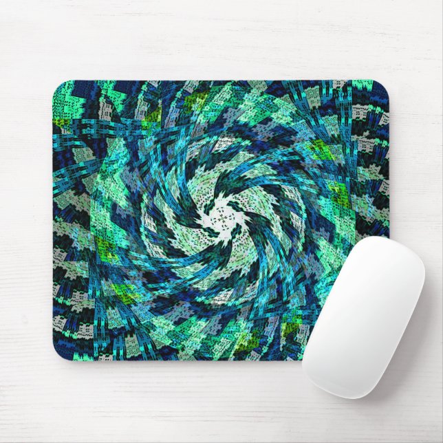 Swirling geometric waves..... mouse pad (With Mouse)
