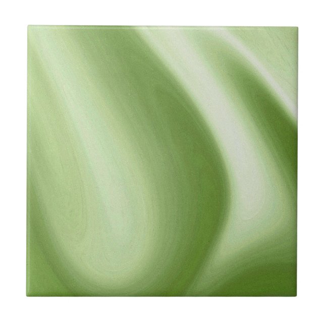 Swirling Green Ceramic Tile (Front)