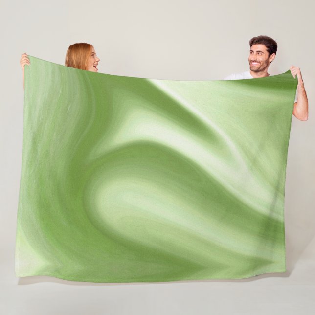 Swirling Green Fleece Blanket (In Situ)