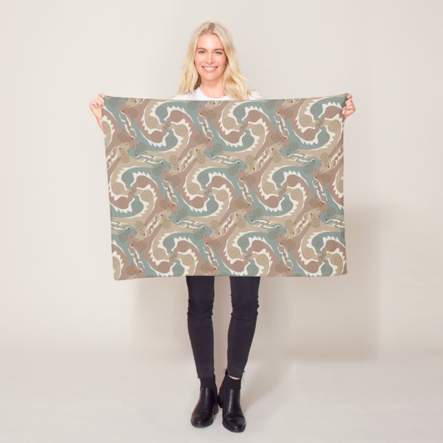 Swirling Hares Tesselation Brown Blanket 6 (In Situ)