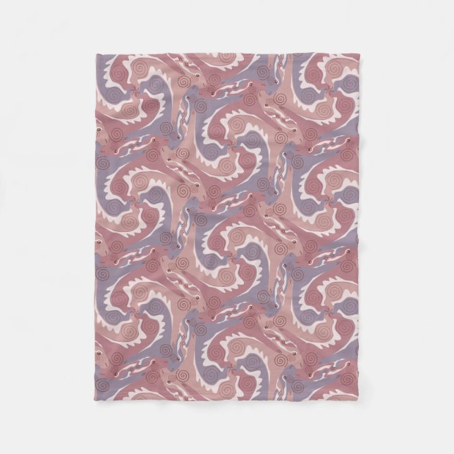 Swirling Hares Tesselation soft Purple Blanket 2 (Front)
