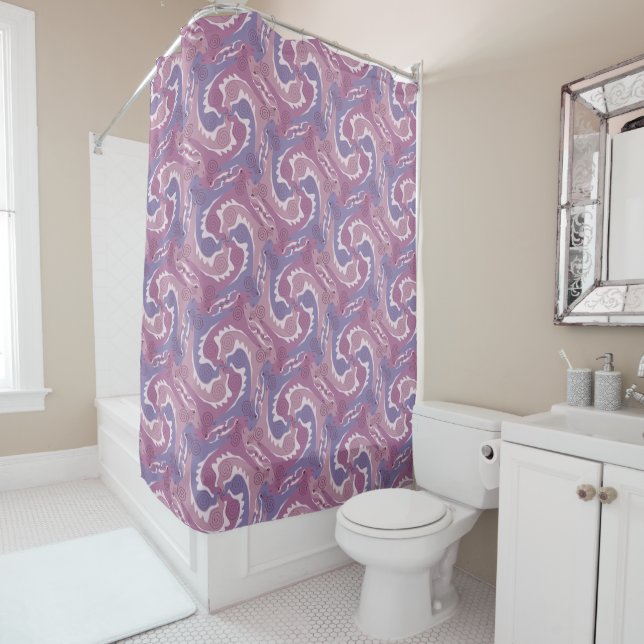 Swirling Hares Tesselation Soft purple S Curtain 5 (In Situ)