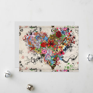 Swirling Heart Pattern  Holiday Card