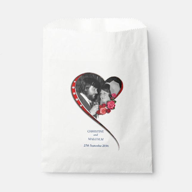 Swirling Heart Wedding Favour Bag (Front)