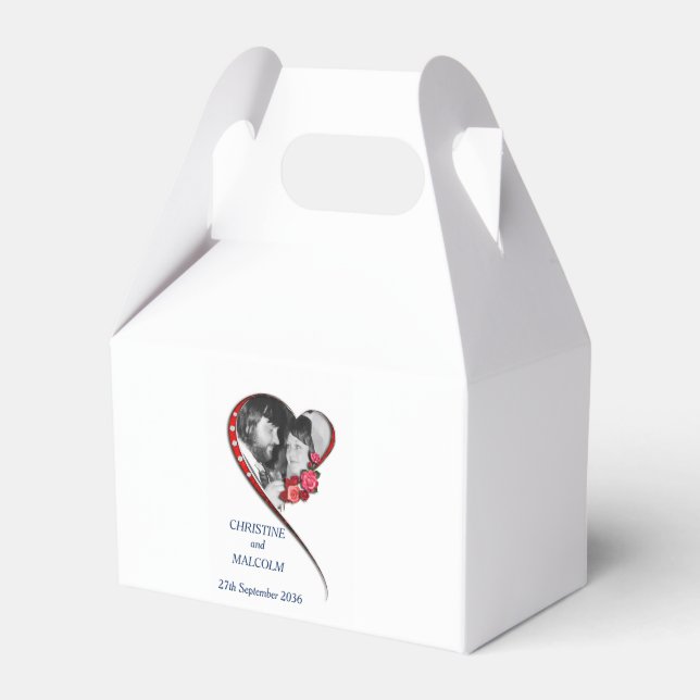 Swirling Heart Wedding Favour Box (Front Side)