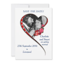 Swirling Heart Wedding  Flat Save The Date Card