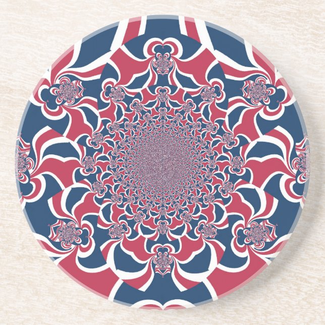 Swirling Kaleidoscope Art Print Coaster (Front)