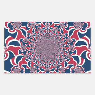 Swirling Kaleidoscope Art Print Rectangular Sticker