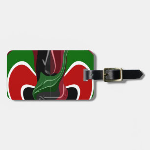 Swirling Kenyan Flag: A Modern Motif Art Luggage Tag