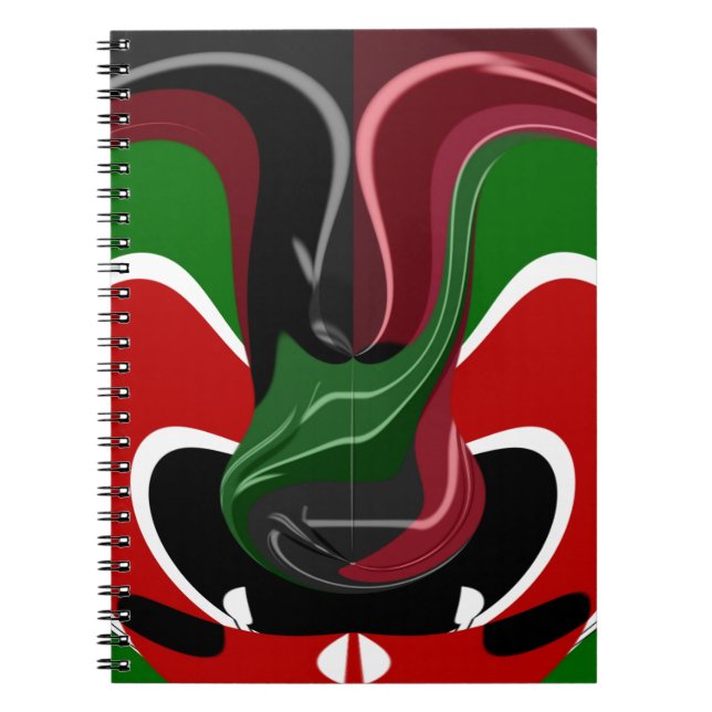 Swirling Kenyan Flag: A Modern Motif Art Notebook (Front)