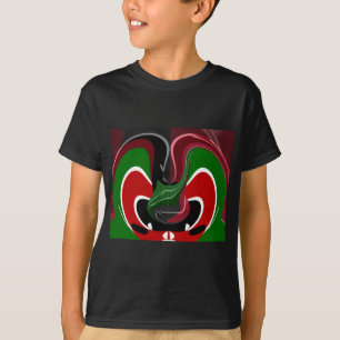Swirling Kenyan Flag: A Modern Motif Art T-Shirt