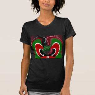Swirling Kenyan Flag: A Modern Motif Art T-Shirt