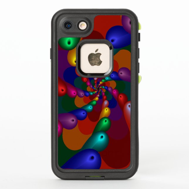 Swirling Metallic Drops of Colour LifeProof iPhone Case (Back)