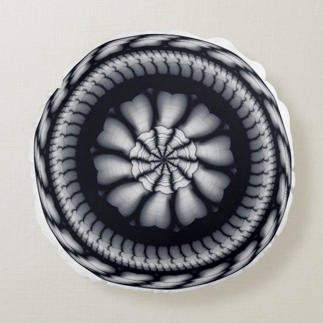 Swirling modern decoration round cushion (Front)