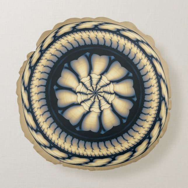 Swirling modern round ornament cushion (Front)