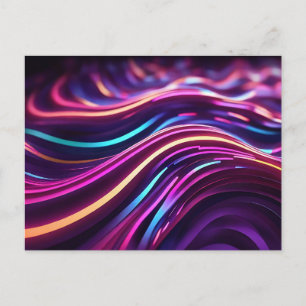 Swirling Neon Lights Postcard