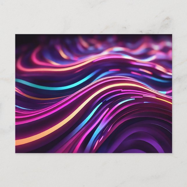 Swirling Neon Lights Postcard (Front)