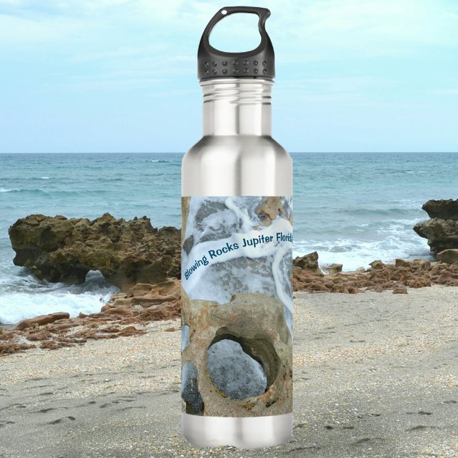 Swirling Ocean Blowing Rocks Jupiter Florida 710 Ml Water Bottle (Creator Uploaded)