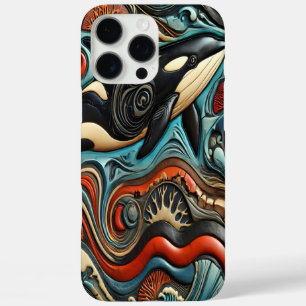 Swirling Ocean: Whales in Focus iPhone 16 Pro Max Case