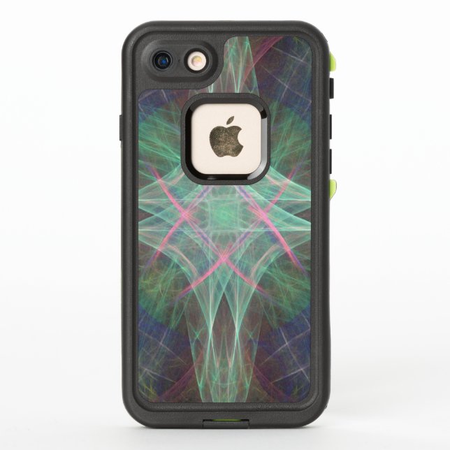 Swirling Pastel Rainbow Cross LifeProof iPhone Case (Back)