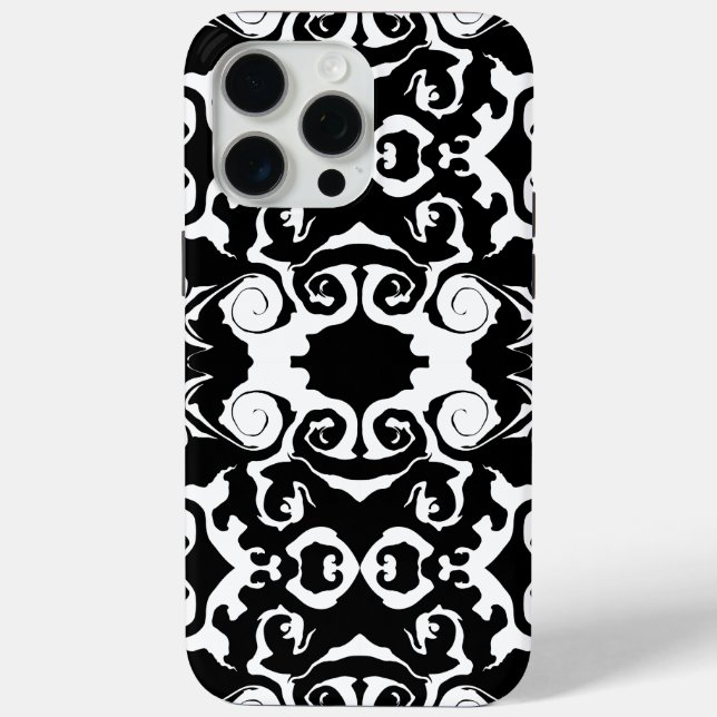 Swirling Pattern in Black and White Case-Mate iPhone Case (Back)